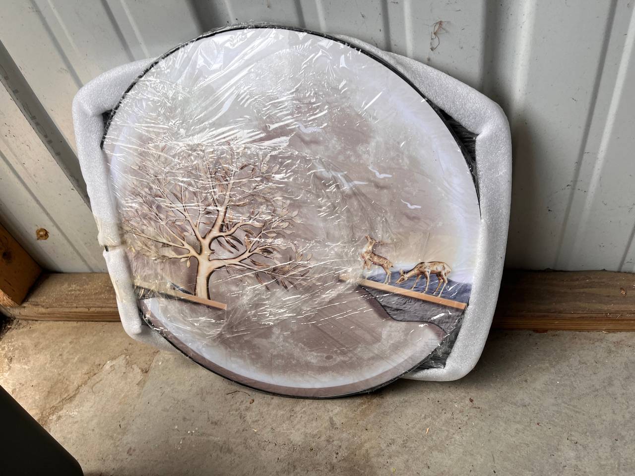 Round Deer and Tree Wall Art