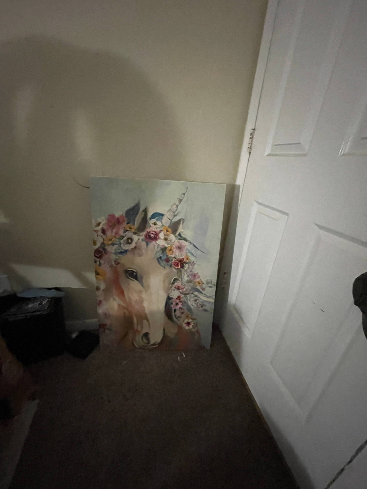 Unicorn Floral Canvas Wall Art