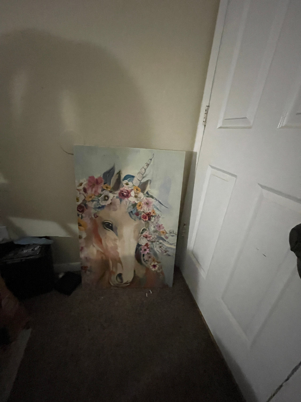 Unicorn Floral Canvas Wall Art