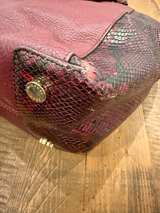 Michael Kors Riley Satchel Handbag Rich Wine Snakeskin - Image 6