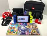 Nintendo Switch HAC-001 Dock Joy Cons 3 Games Case Mario + Rabbids - Image 1