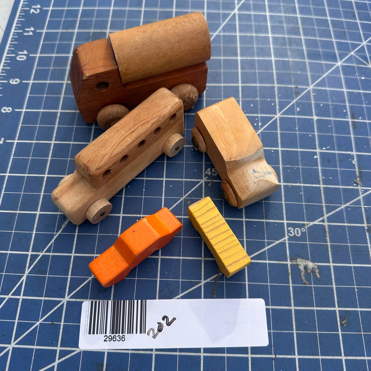 Vintage Wooden Toy Truck and Car Set