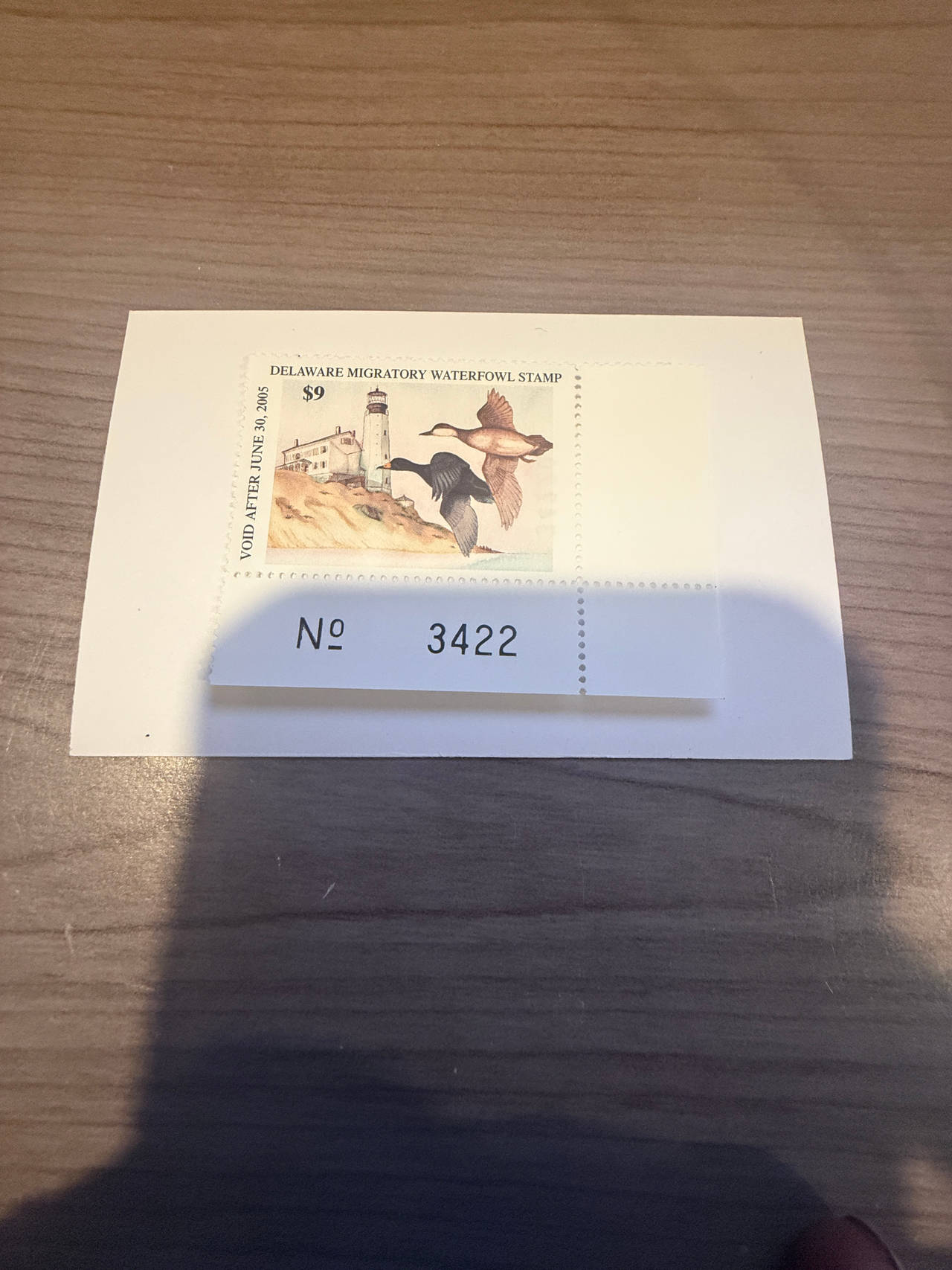 2004 Delaware Migratory Waterfowl Stamp $9 Plate Number Single