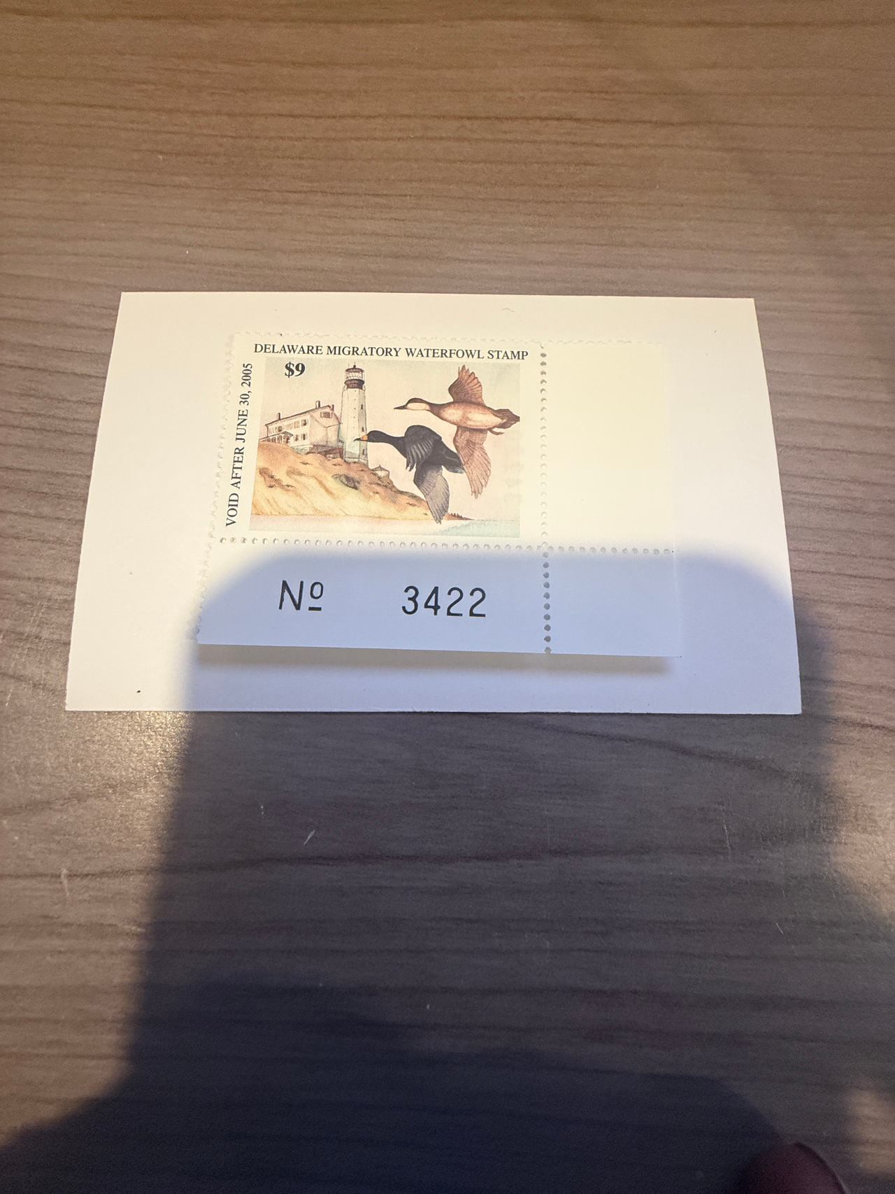 2004 Delaware Migratory Waterfowl Stamp $9 Plate Number Single