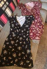 Maroon & Black Floral Dresses - Image 1