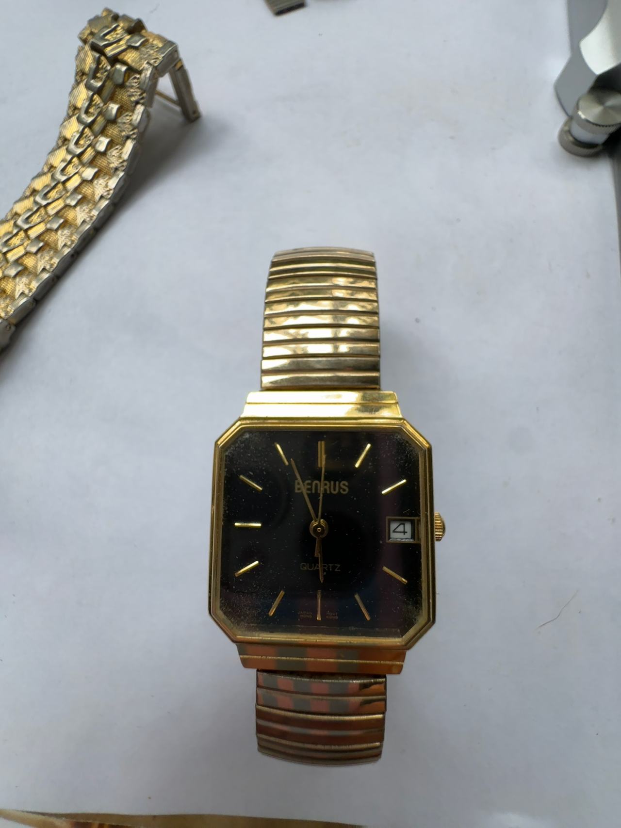Benrus Diamond Quartz Gold Tone Watch