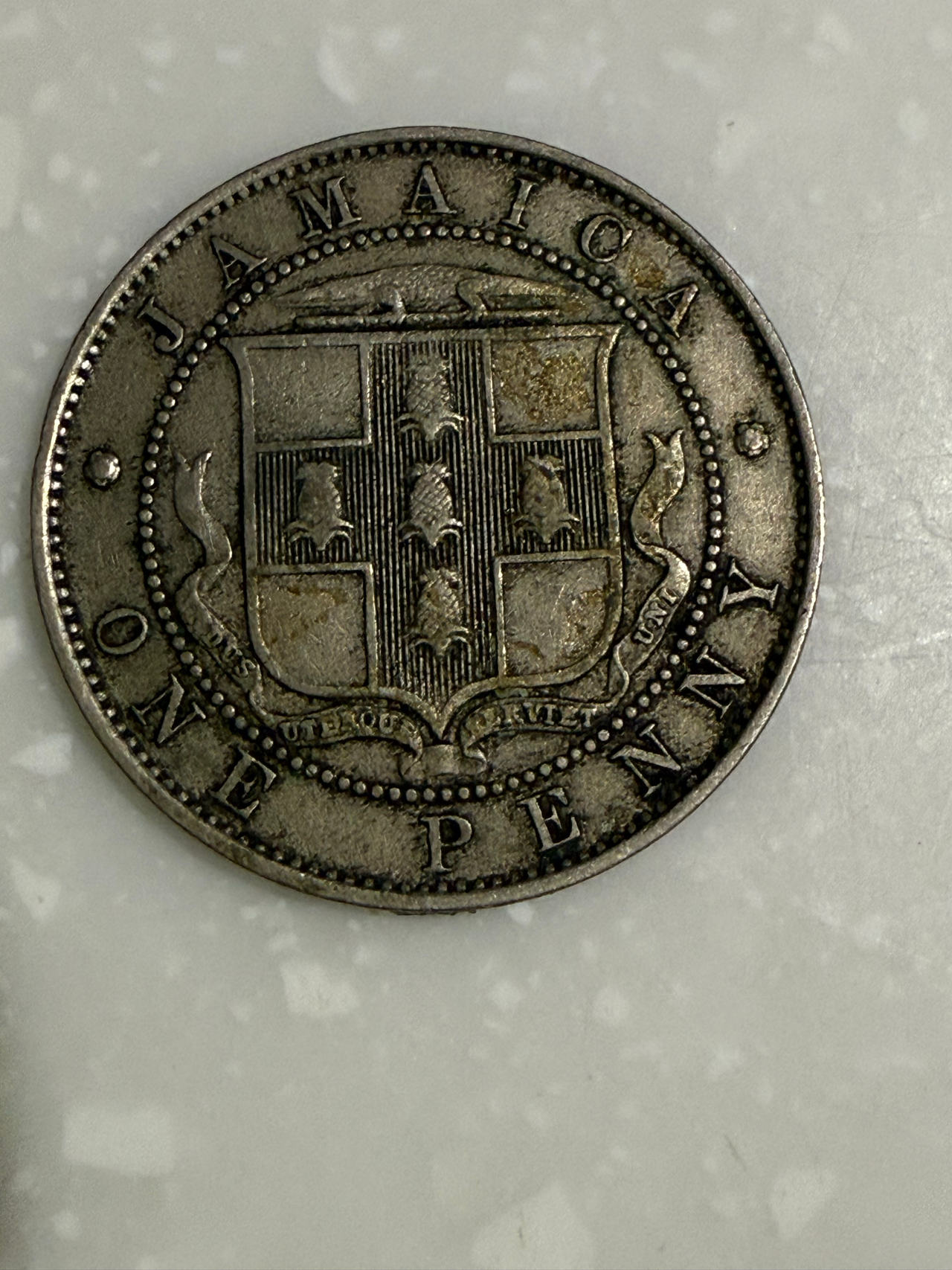 Jamaica One Penny Coin 1928 E4