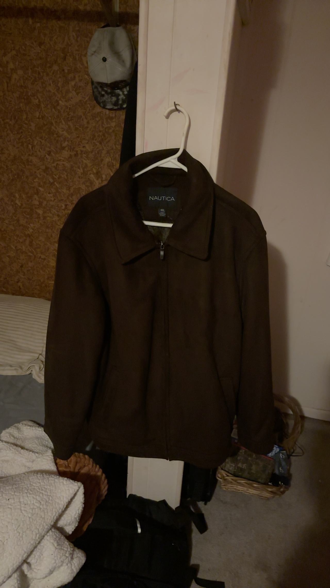 Abercrombie Men's Short Wool Blend Zip Jacket Brown