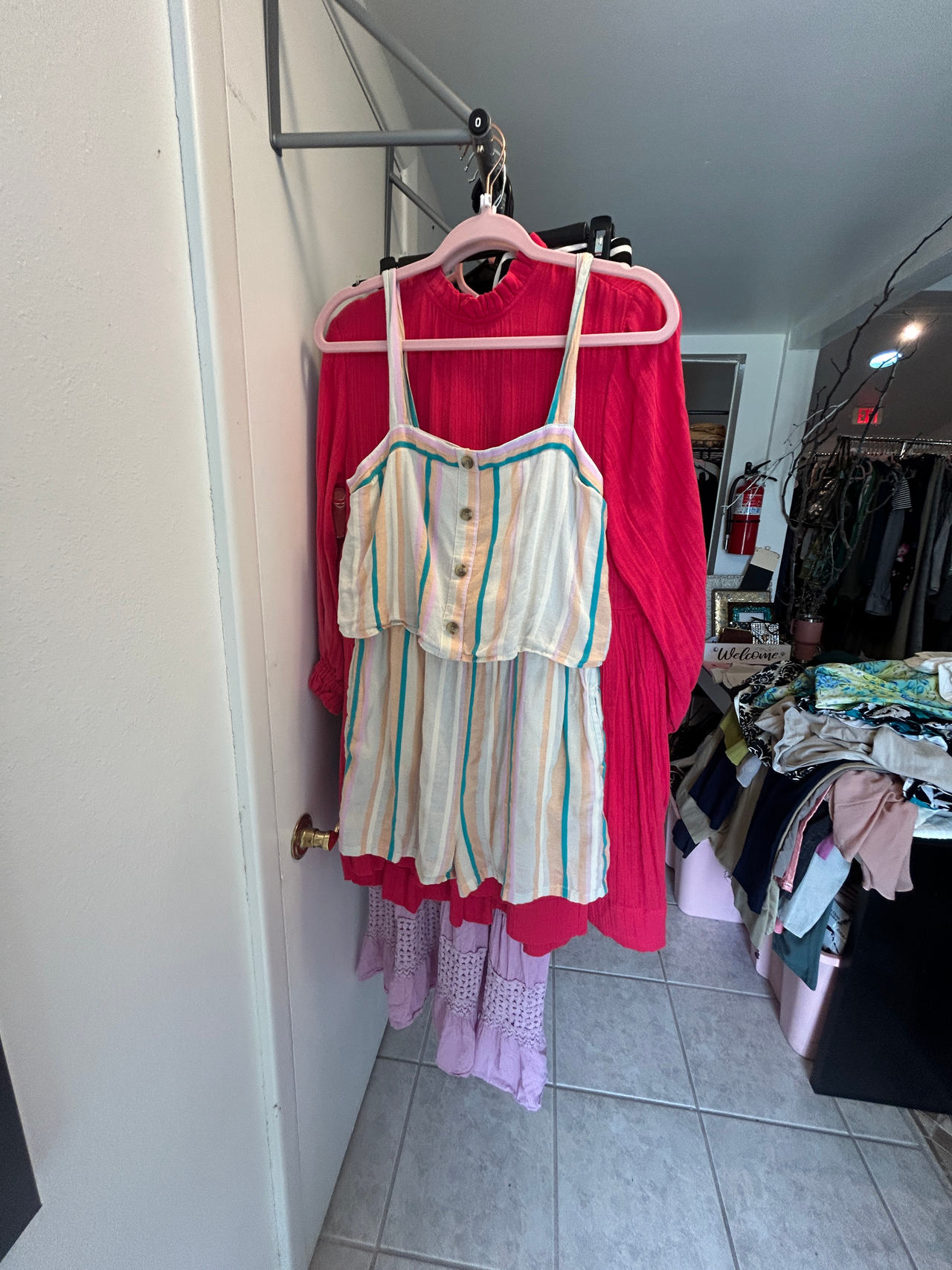 Striped Button-Front Romper