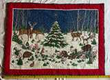 Christmas Wildlife handmade Quilted Wall Hanging - Image 2