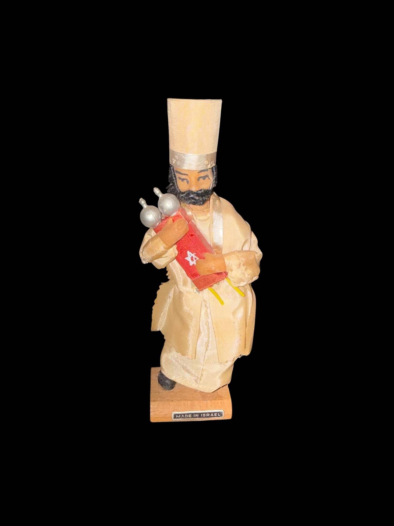 Vintage Israeli Rabbi Folk Art Doll with Torah