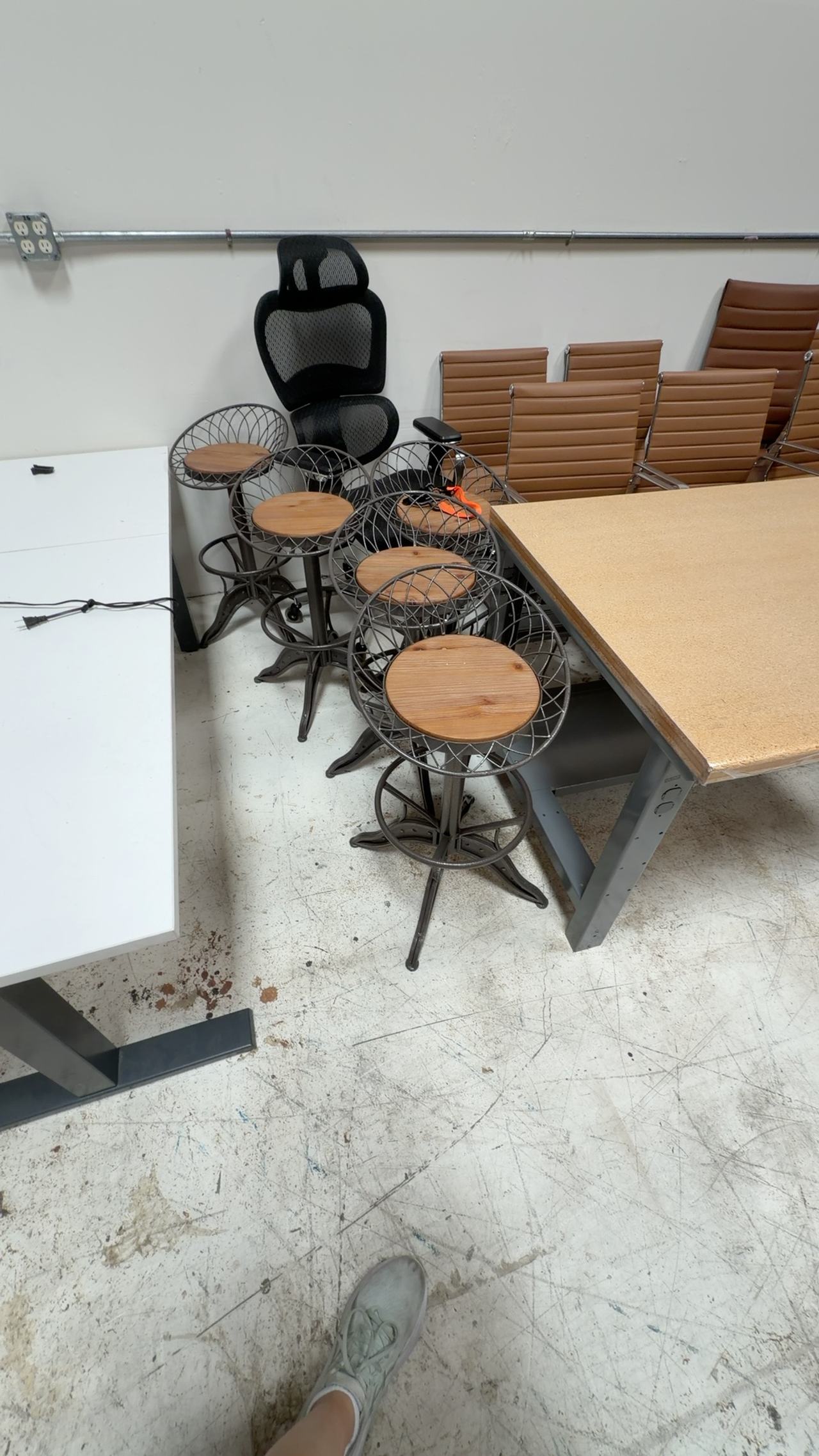 Home Square 26" Industrial Bar Stool Dark Silver