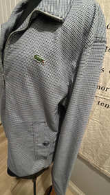 Lacoste Houndstooth Zip Bomber Jacket Black/White - Image 3