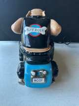 Clay Art Ruff Rider Collectible Vintage Cookie Jar Bulldog Motorcycle 2001 Rare - Image 6