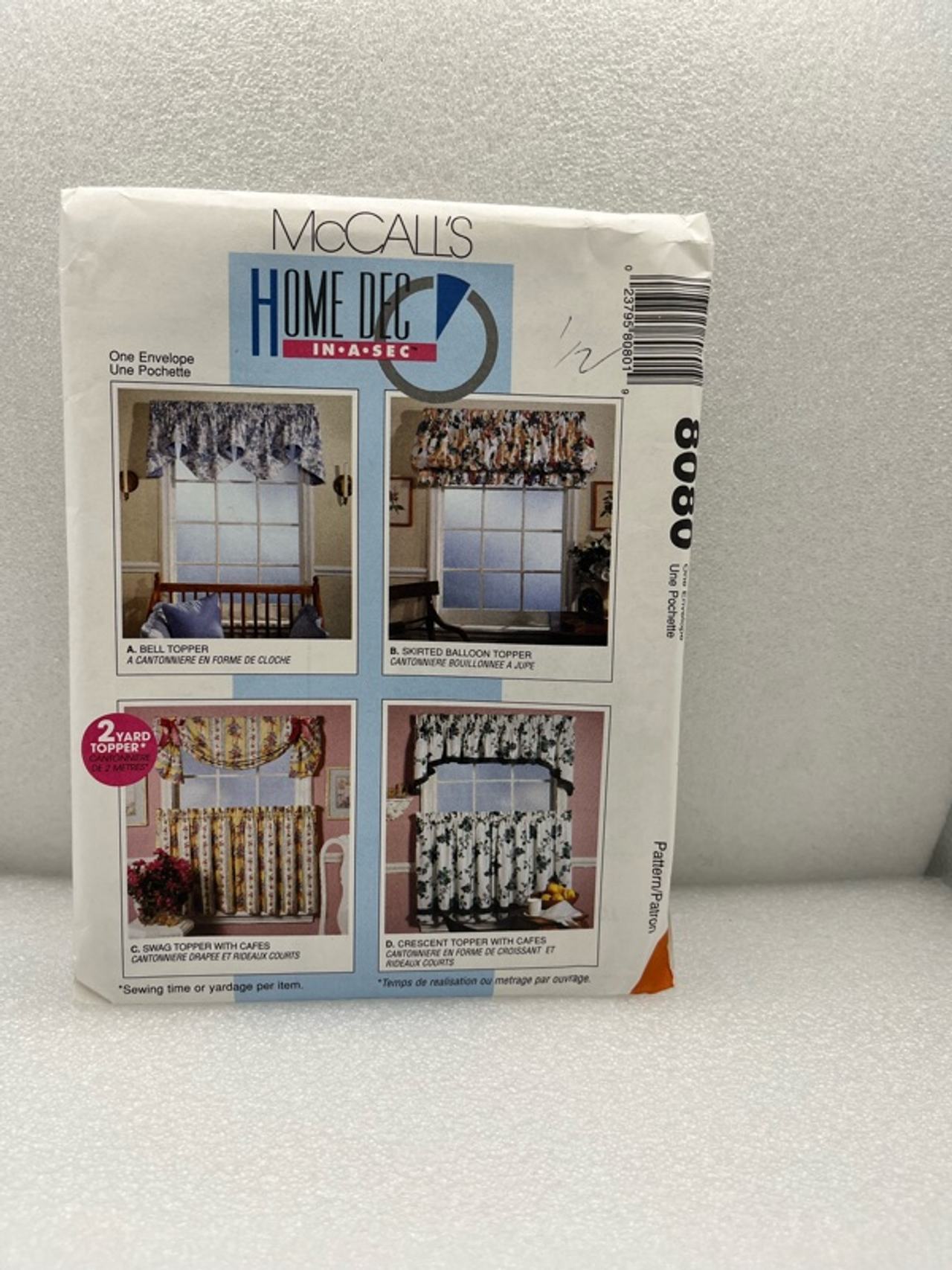 McCall's 5741 Uncut Window Valances and Half Curtains