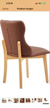 Tufted Wingback Faux Leather Dining Chairs (Set of 2) - Image 3