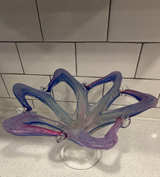 Murano Style Hand Blown Art Glass Swirl Bowl - Image 1