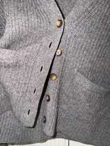 REFORMATION Double Pocket Crop Cardigan Gray Small - Image 6