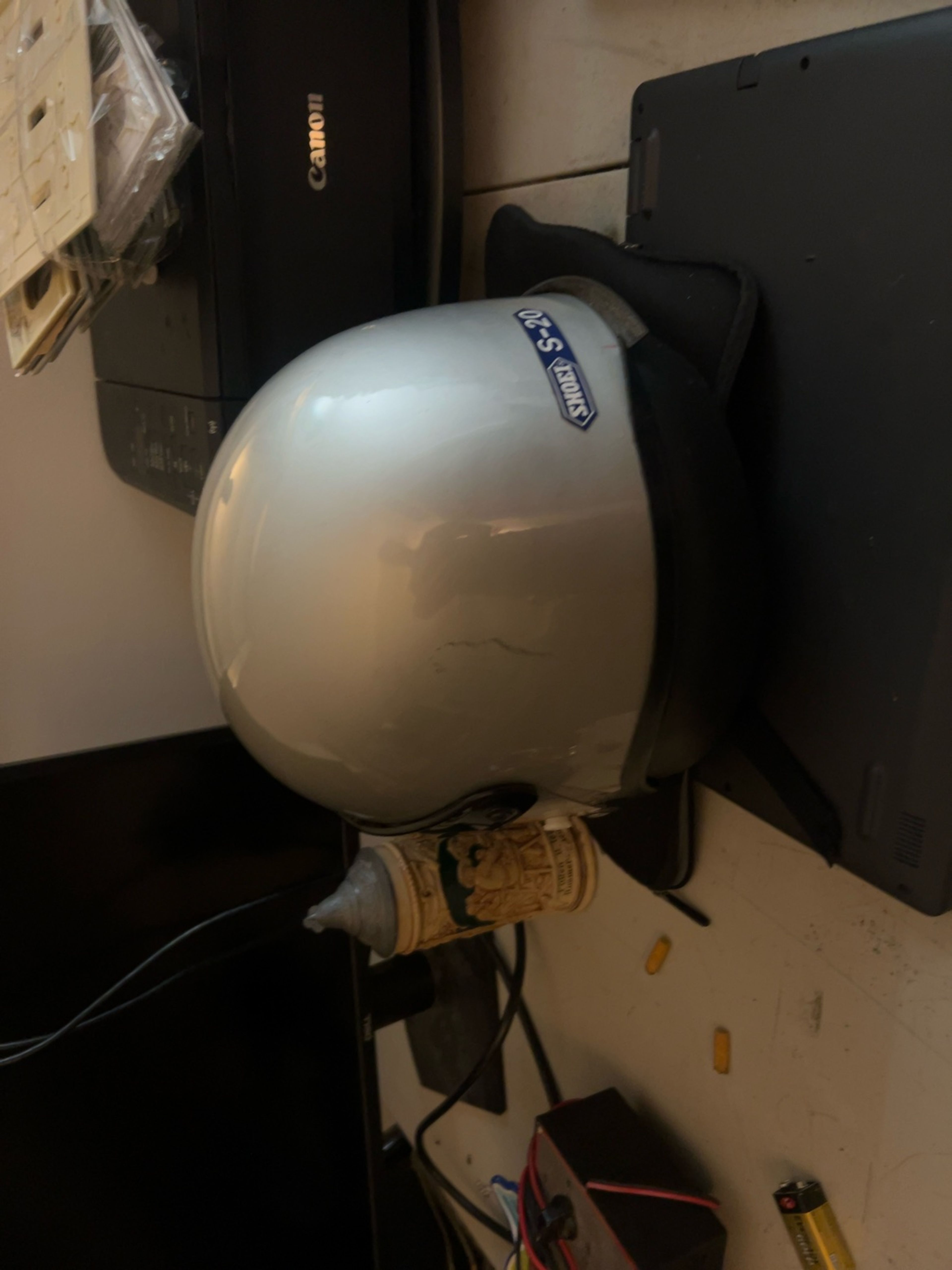 HJC Silver Motorcycle Helmet