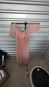 Pink Tulle Puff Sleeve Maxi Dress 4X - Image 2