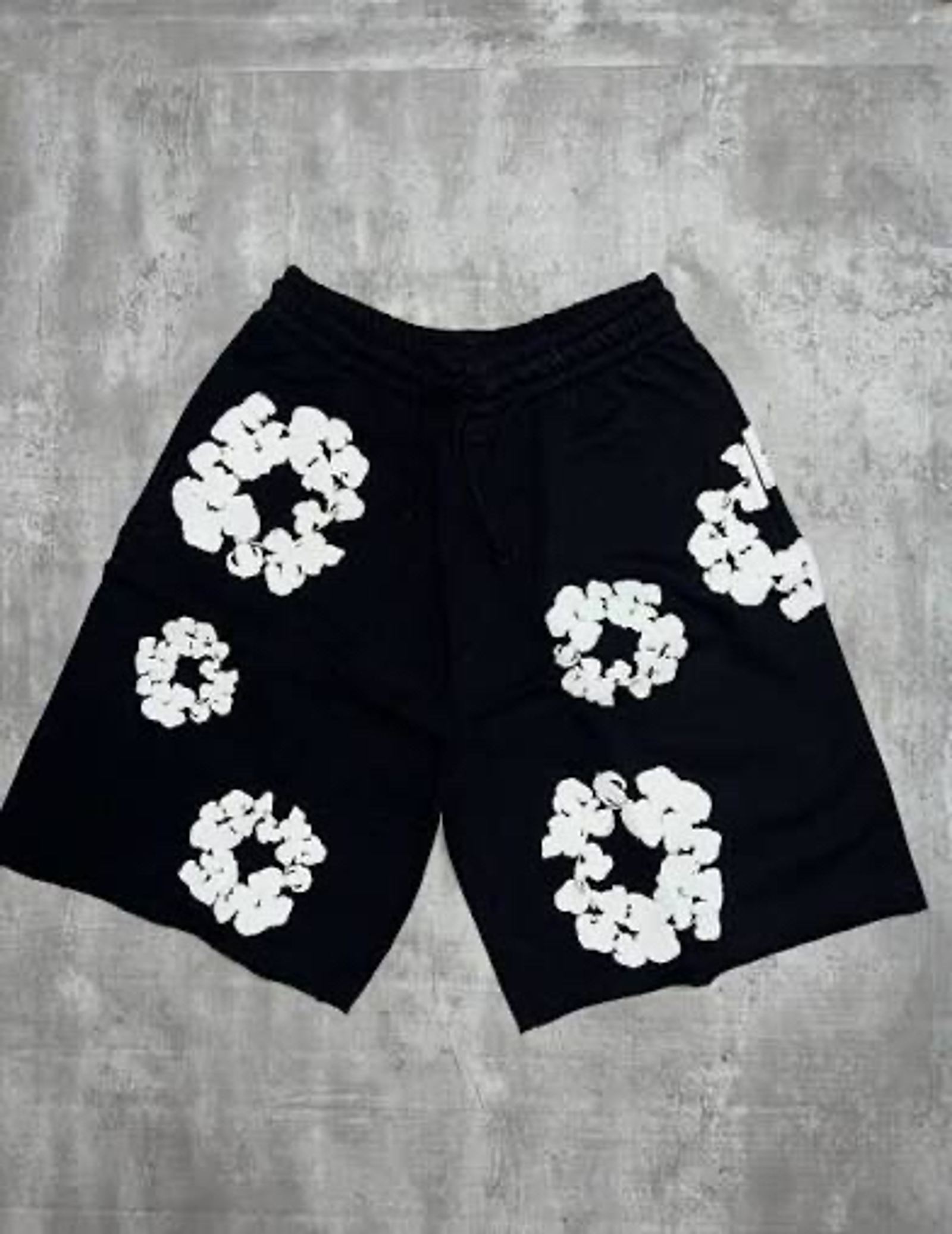 Black denim tear shorts