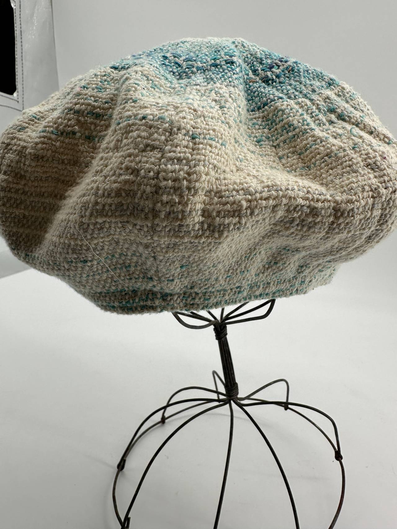 Handmade Crochet Linen Beret