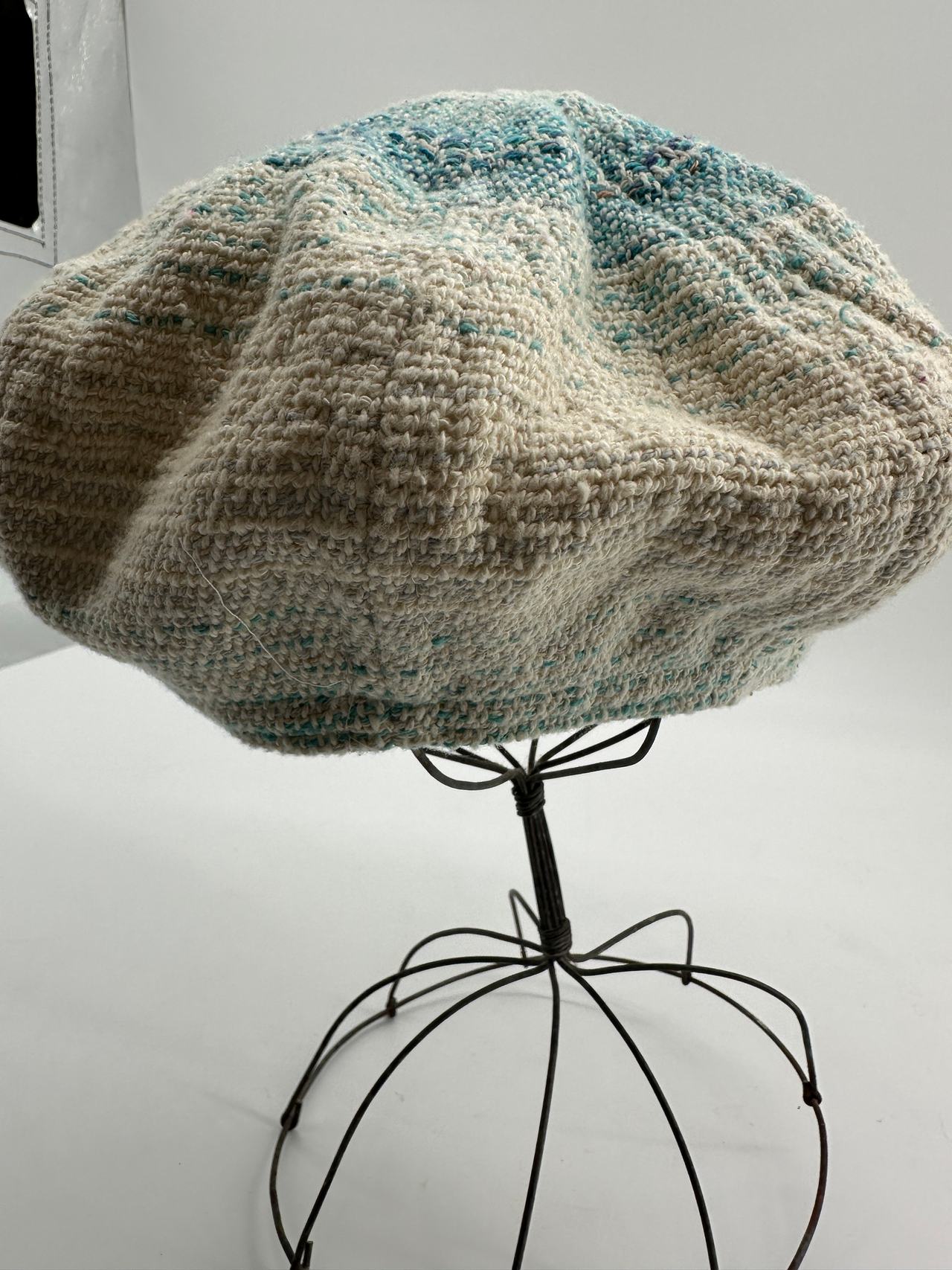Handmade Crochet Linen Beret