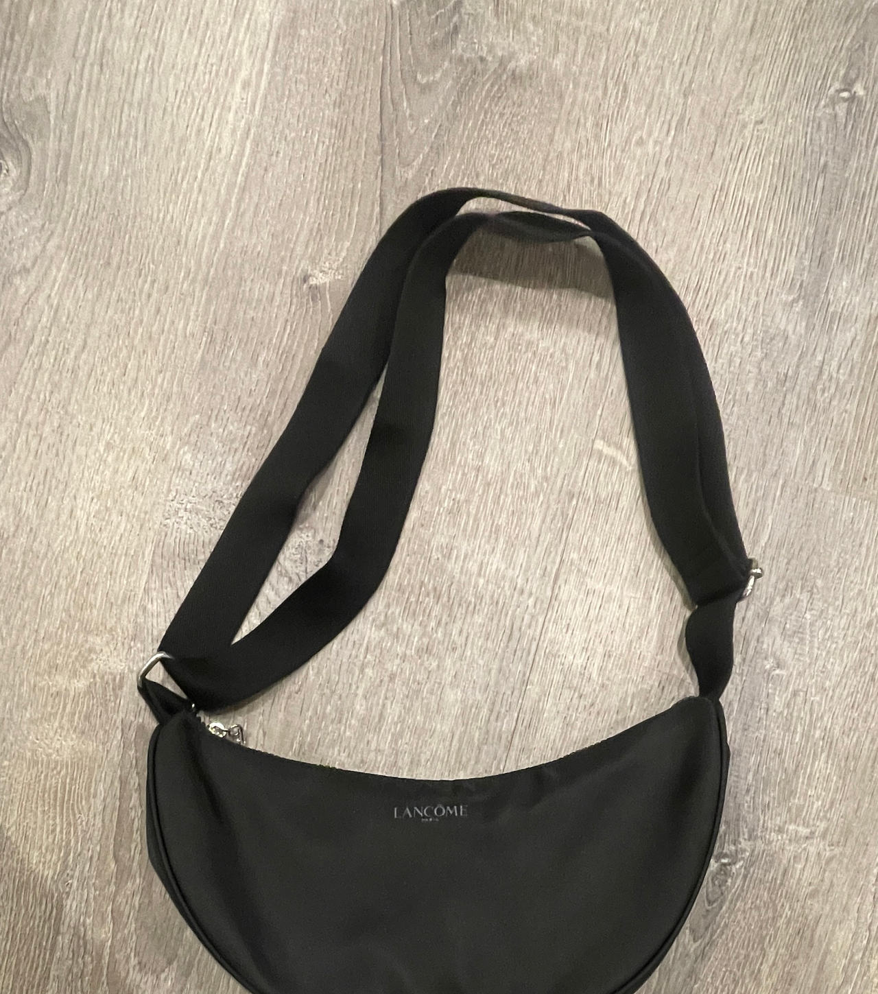 Lancôme Black Nylon Crescent Crossbody Bag