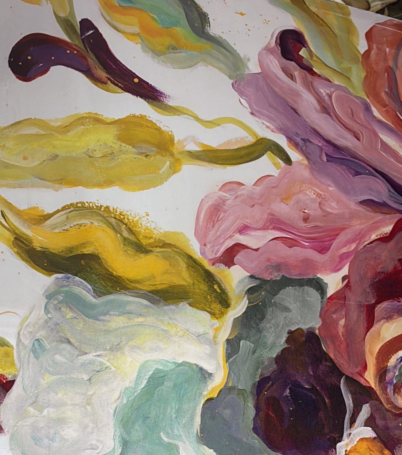 Original Abstract Floral Canvas Painting