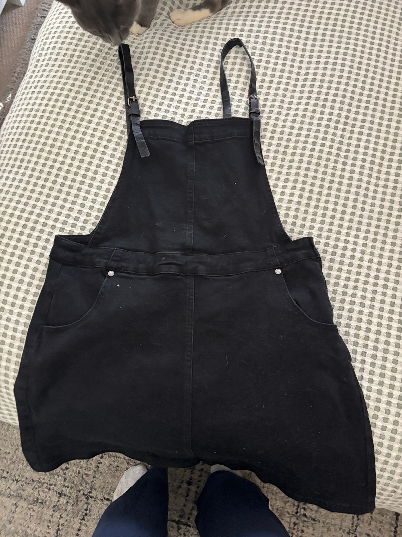 Black Denim Overall Dress