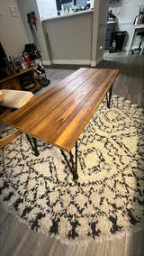 Wood and Metal Hairpin Leg table - Image 2