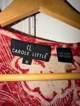 Carole Little 100% Silk Vintage Floral Lace Red A-Line Dress Size 6 Red Top - Image 2
