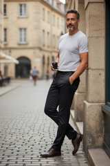Perry Ellis Men's Slim Fit Black Chinos - Image 2