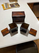 Japanese Yosegi Parquetry Tea Caddy Box Set - Image 1
