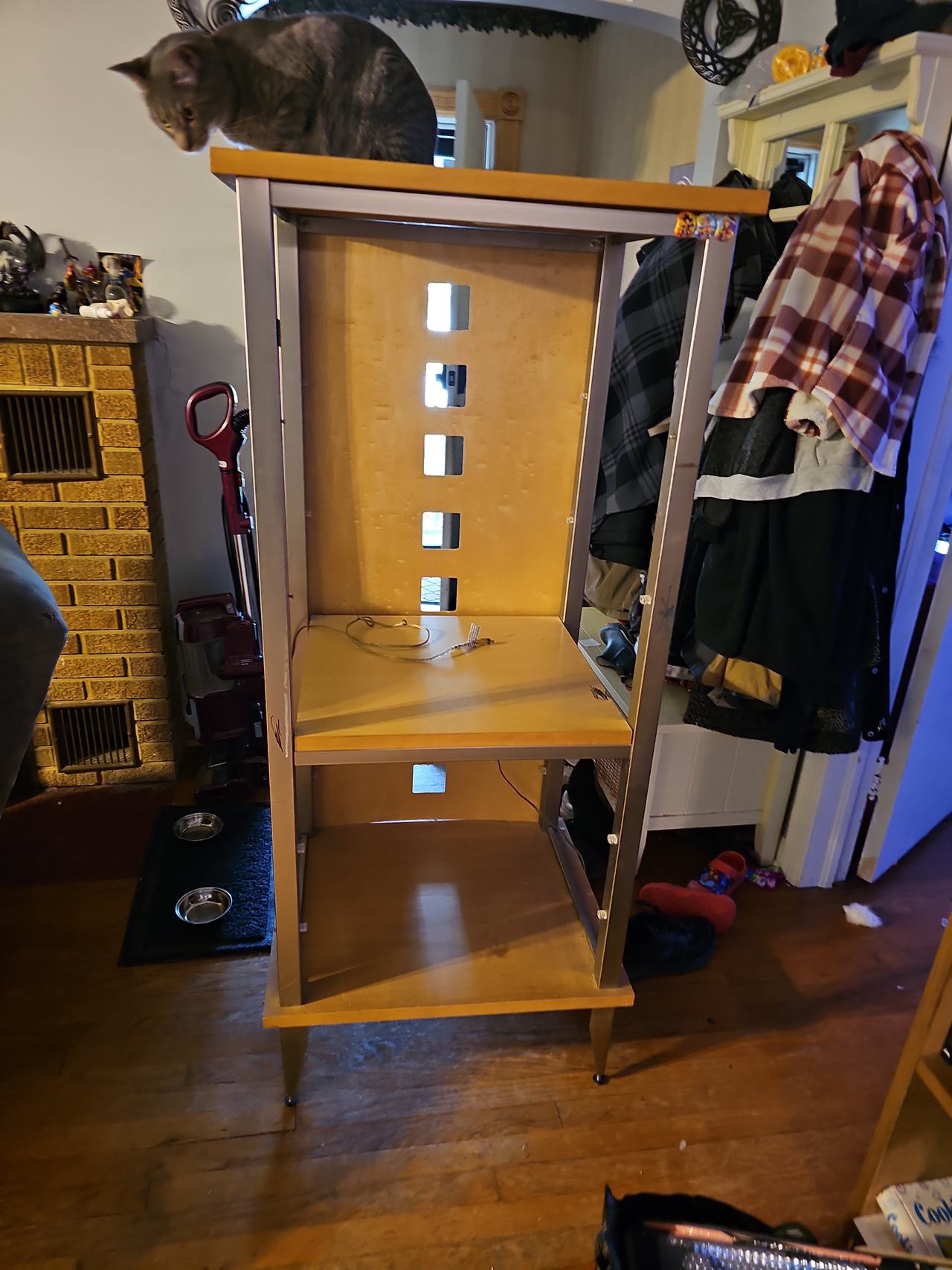 Modern Wood and Metal Media Tower