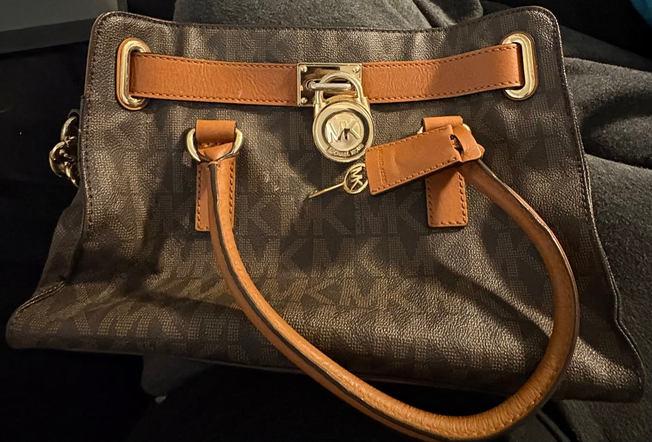 Michael Kors Hamilton Large Satchel Brown Logo