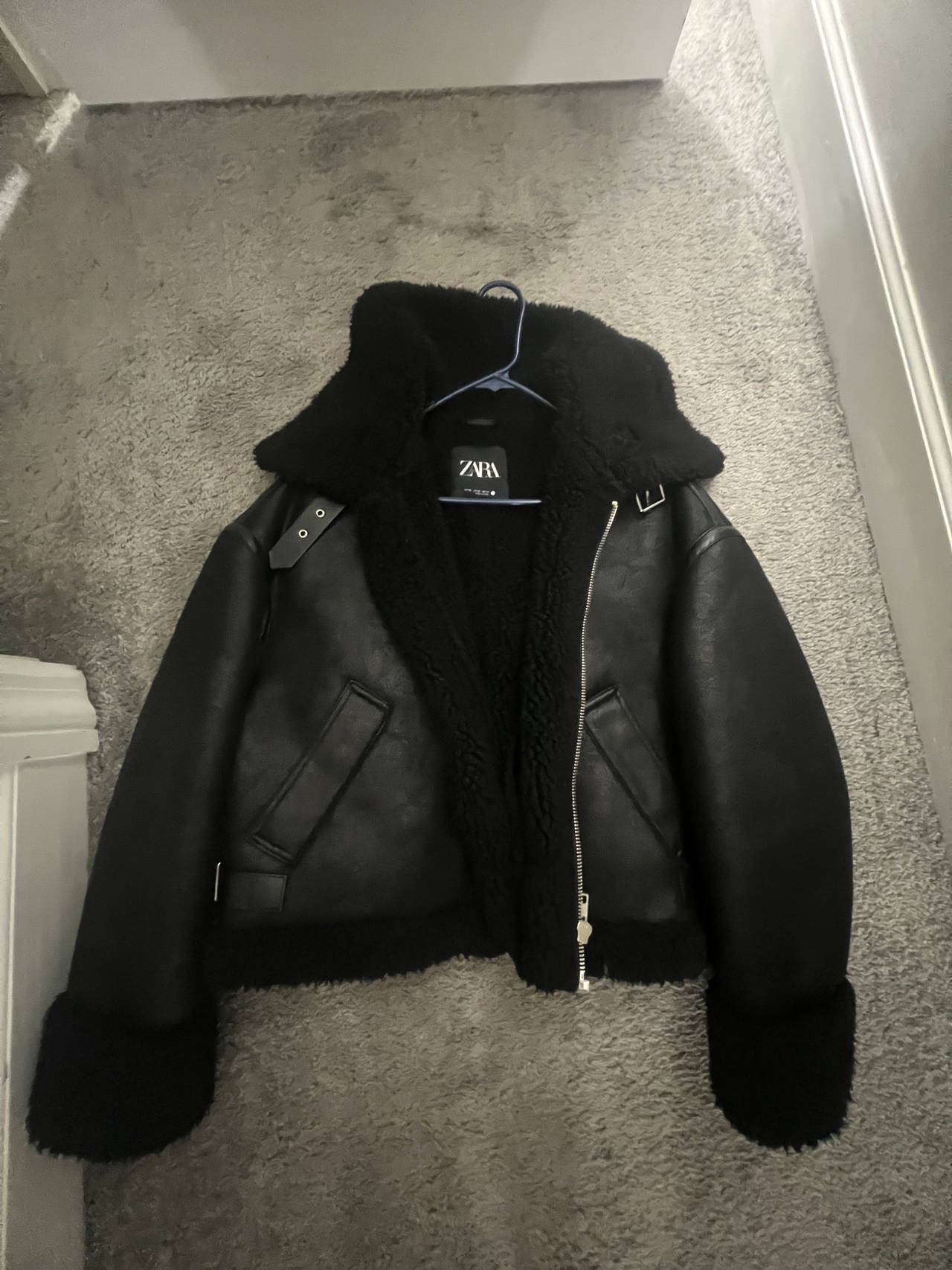 Zara Faux Shearling Aviator Jacket