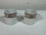 Vintage Floral Porcelain Coffee Mugs Set of 2 - Image 1