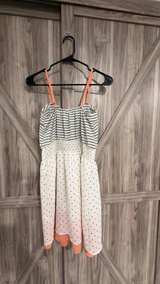 Xhilaration Striped and Polka Dot Dress small orange black white - Image 6