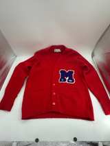 Red Vintage Varsity Letter Cardigan Sweater - Image 4