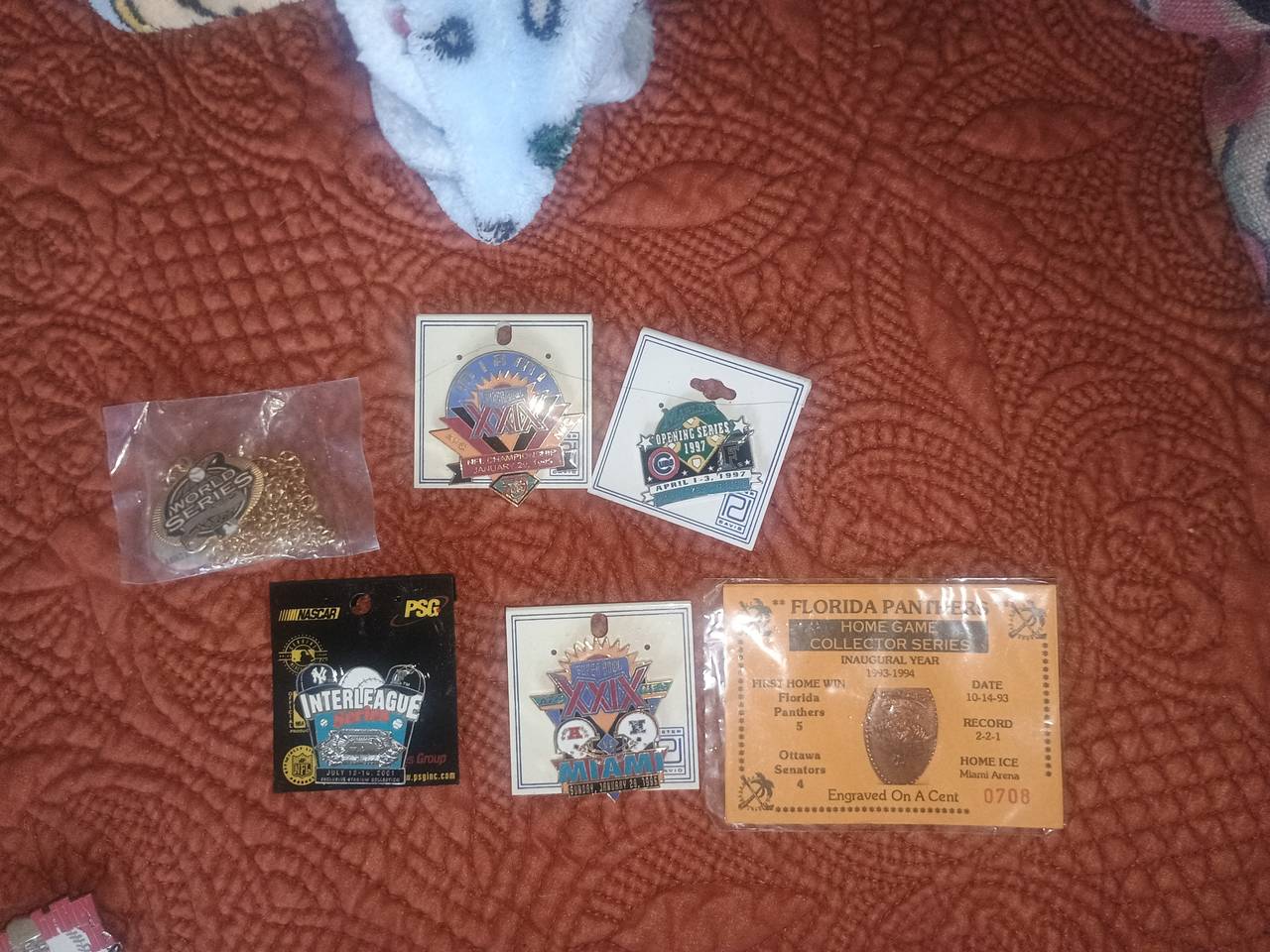 Vintage Sports Pin and Memorabilia Lot
