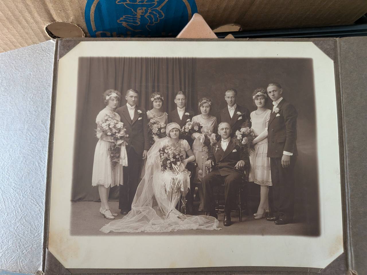 Antique 1920s Wedding Party Photograph