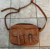 Ashwood Leather Brown Crossbody Bag with Studded Details - Image 1