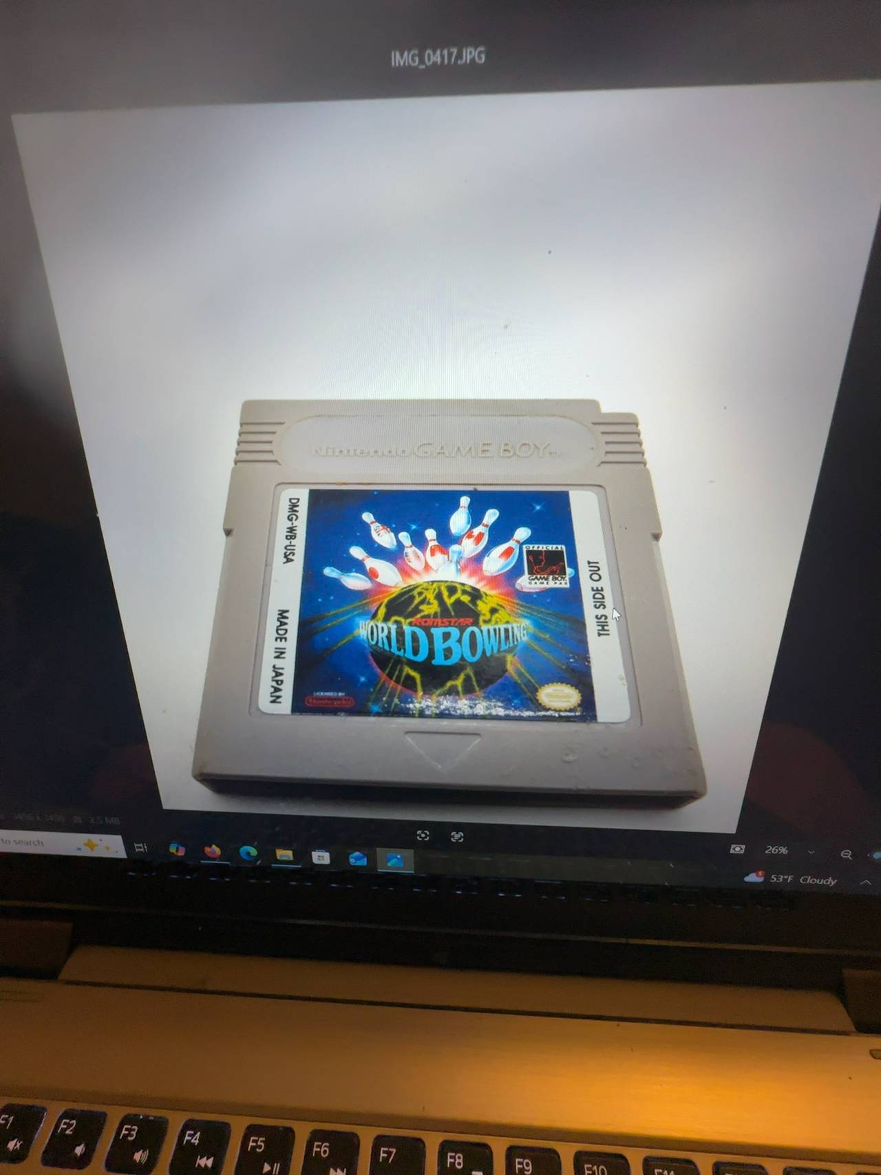 Nintendo World Bowling Game Boy Cartridge