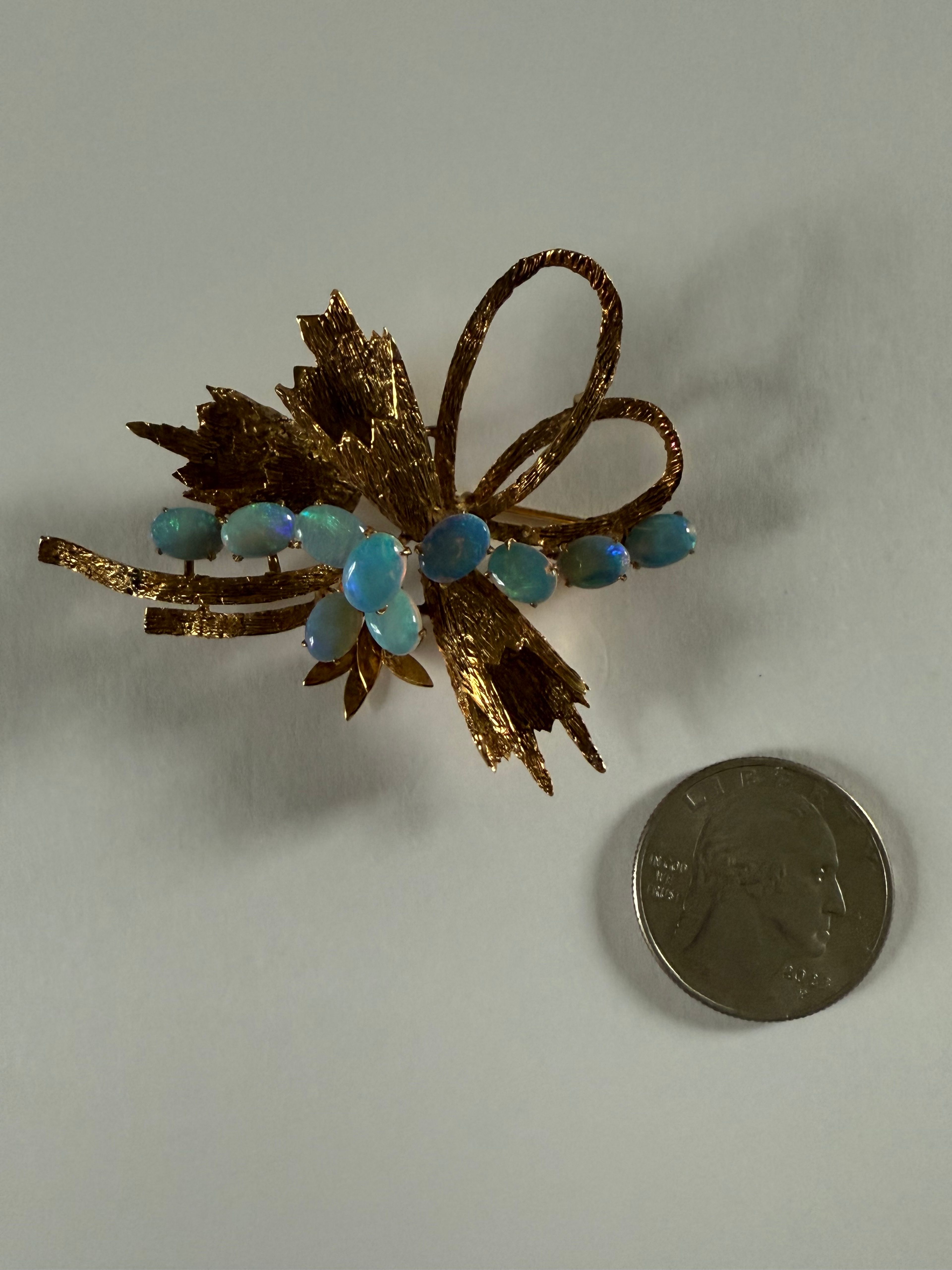 18kt Gold Opal Brooch
12 grams of gold 
 Exceptional piece - Image 5