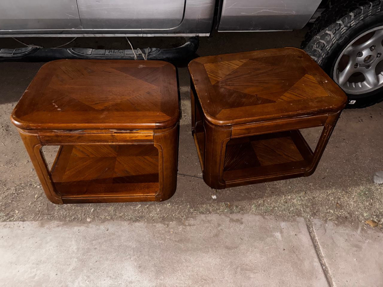 Vintage Wood End Tables