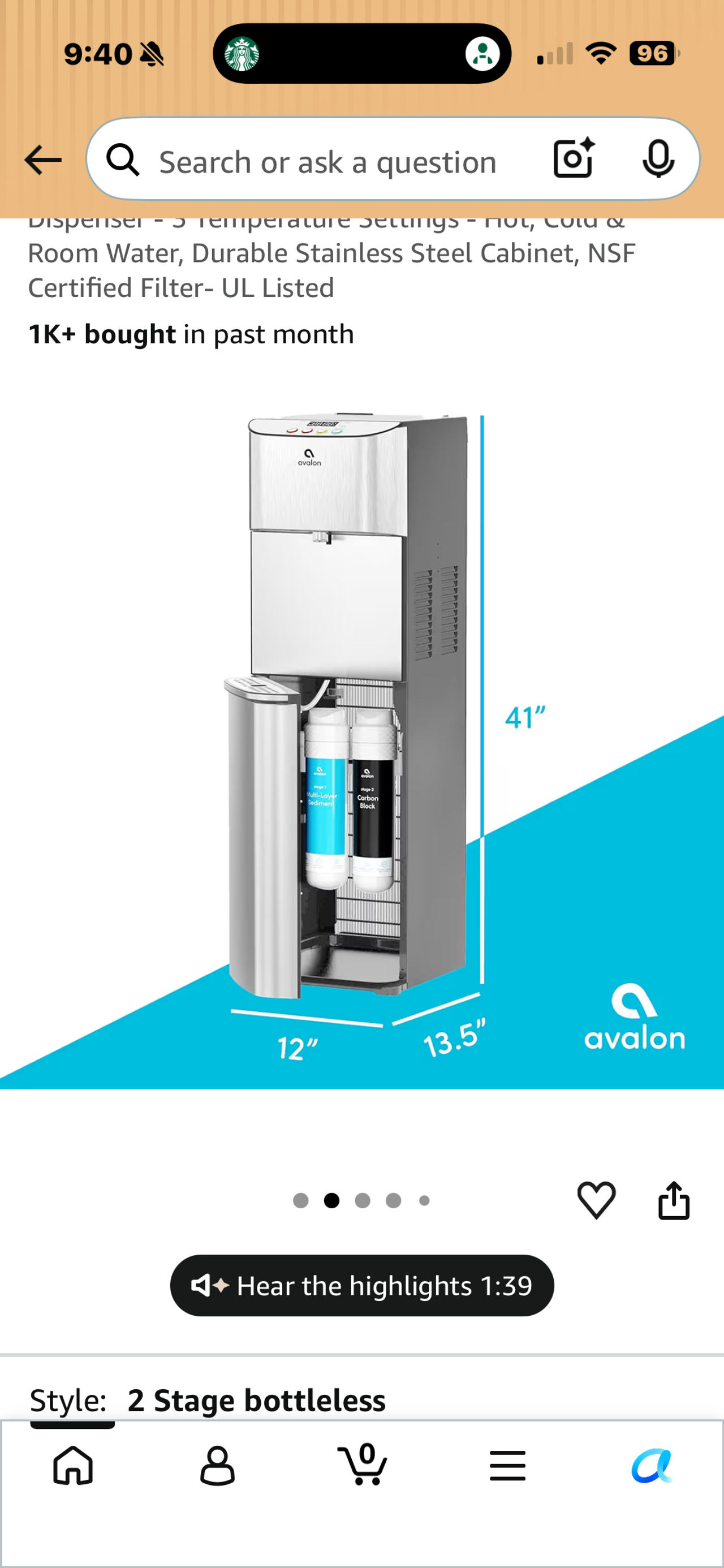 Avalon A5 Bottleless Water Dispenser