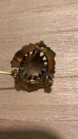 Vintage Gold-Tone Green Rhinestone Brooch - Image 4