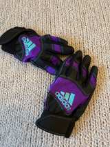 adidas Youth Batting Gloves Purple/Black/Teal - Image 3