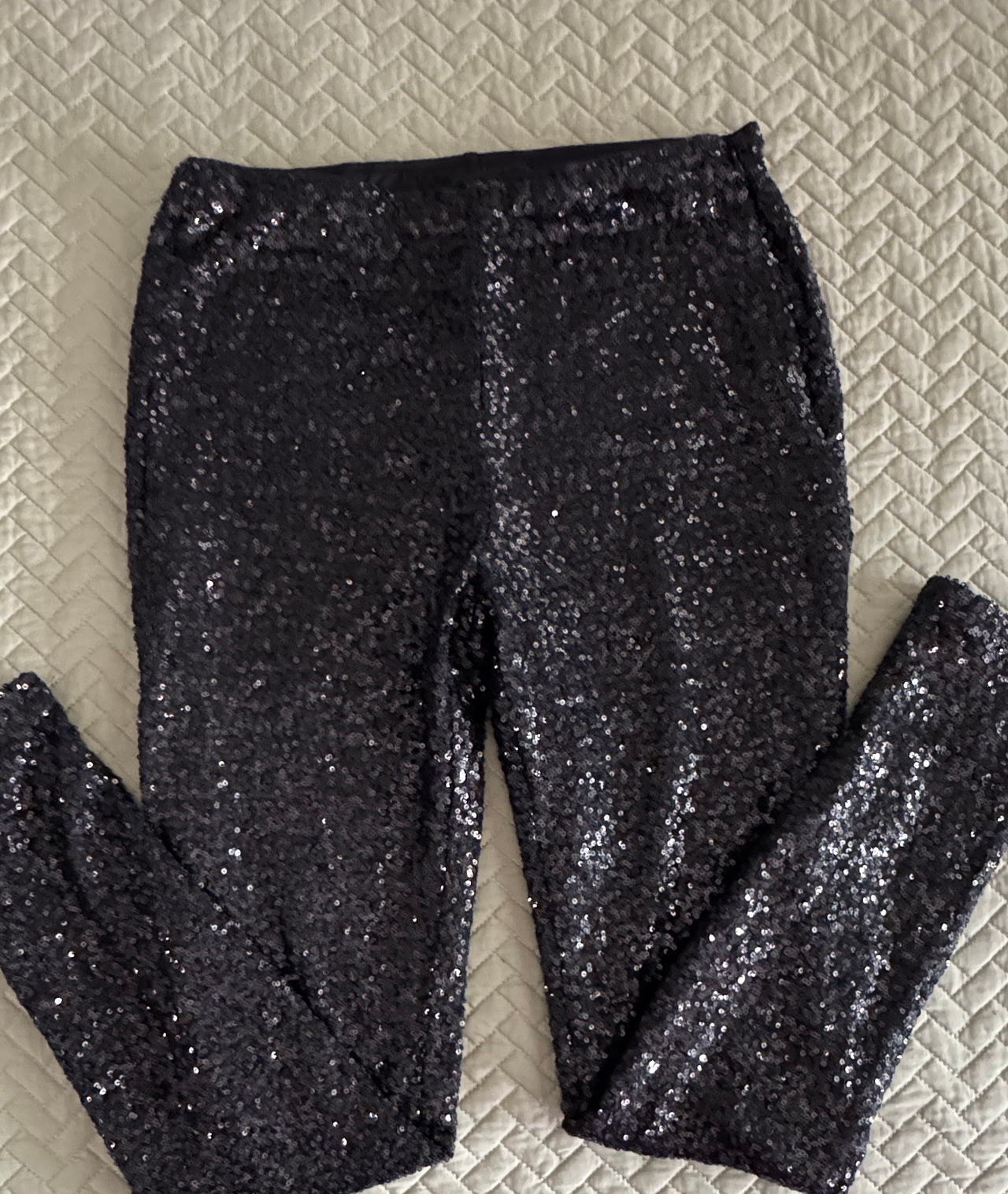 White House Black Market Black Sequin Leggings